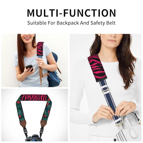 Seat Belt Cover Pads Hot Pink Black Zebra Print Car Seat Belt Covers for Women Men Adults Kids Soft Comfortable Auto Seatbelt Cushion Shoulder Strap Pad Handle Wraps, 1 Pair - color: Hot Pink Black Zebra Print