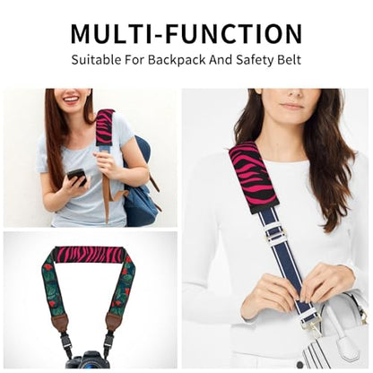 Seat Belt Cover Pads Hot Pink Black Zebra Print Car Seat Belt Covers for Women Men Adults Kids Soft Comfortable Auto Seatbelt Cushion Shoulder Strap Pad Handle Wraps, 1 Pair - color: Hot Pink Black Zebra Print