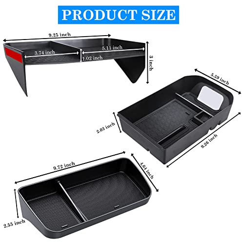 DIAMOOKY Upgraded Center Console Organizer Compatible with Toyota RAV4 2025 2024 2023 2022-2019 Interior Accessories, Armrest Storage Box, Dash Storage Tray(Not for New 10.5'' Multimedia Display)-3pcs