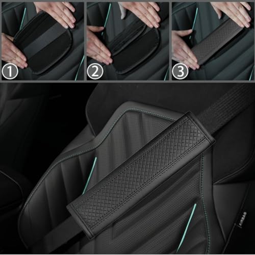 NBTEPEM 6 PCS Car Steering Wheel Cover Set, Microfiber Leather Steering Wheel Covers Universal 14.5-15 inch, Center Console Cover, Seat Belt Cushion, Cup Holder Coaster, Car Accessories Set Black - color: Black, size: Steering Wheel Cover Set