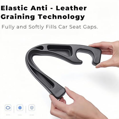 Car Seat Gap Filler, 2-Pack No-Drop Seat Side Gap Seam Filler Organizer with Phone Holder, Universal Fit Fill The Gap Between Seat & Console, Perfect for Car, SUV, Truck