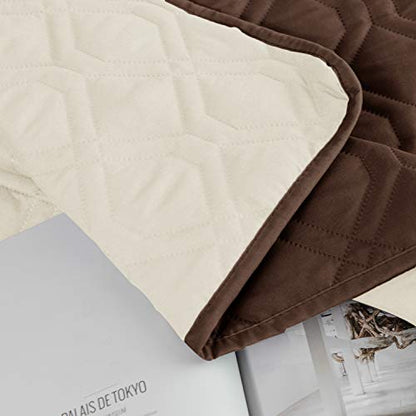 Ameritex Waterproof Dog Bed Cover Pet Blanket for Furniture Bed Couch Sofa Reversible - color: Chocolate+beige, size: 30x53 Inch (Pack of 1)