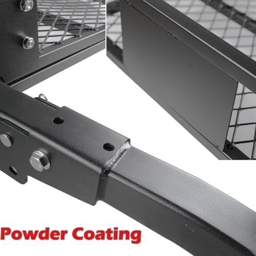 60"x 20"x 6" Folding Trailer Hitch Mount Cargo Carrier, 500LBS Capacity, Powder Coating Luggage Rack Basket Car Storage with Straps, Fits 2" Receiver - color: 60x20x6 inch