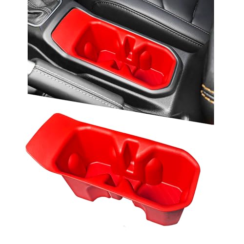 Cup holder for 2018-2025 2026 Jeep Wrangler JL JLU 4XE/Gladiator JT Accessories Cup Holder Insert Coaster TPE Non-Slip Center Console Drink Holder Organizer Cupholder Liner Pad Interior Decoration Red - size: for Wrangler JL JLU/Gladiator JT 18+