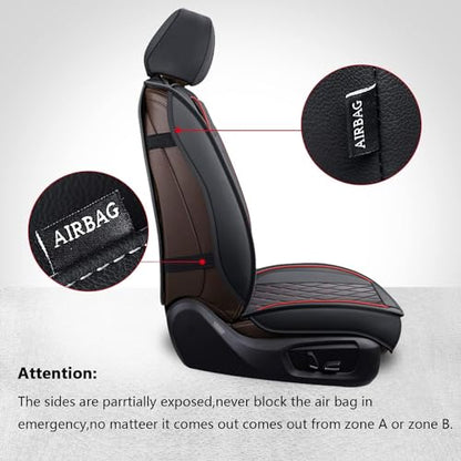 MIROZO Ram Seat Covers Full Set, Waterproof Truck Seat Cover Leather Car Seat Protector Compatible with 2009-2026 RAM 1500/2500/3500 Crew Quad Cab Pickup with Split Curved Bench 40/60,Black and Red - color: Black and Red, size: FullSet（Curved Back）