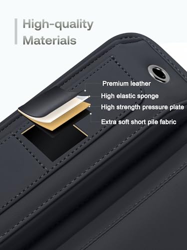 Universal Fit Premium Leather Car Seat Gap Filler Organizer, Center Console Organizer with Card Slots, Clever Gifts for Car SUV Truck Owners (Black, 1 Pack) - color: 01 Black, 1 Pack