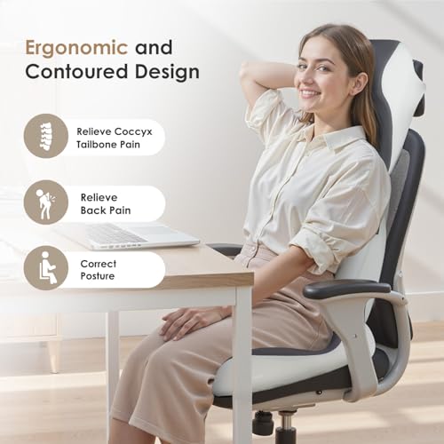 Car Seat Cushion & Lumbar Support Pillow & Car Neck Pillow Ergonomic and 100% Memory Foam, Upgraded Larger and Breathable Car Seat Cushion & Back Support Pillow - Gray - color: B-cushion&lumbar&neck Pillow-gray
