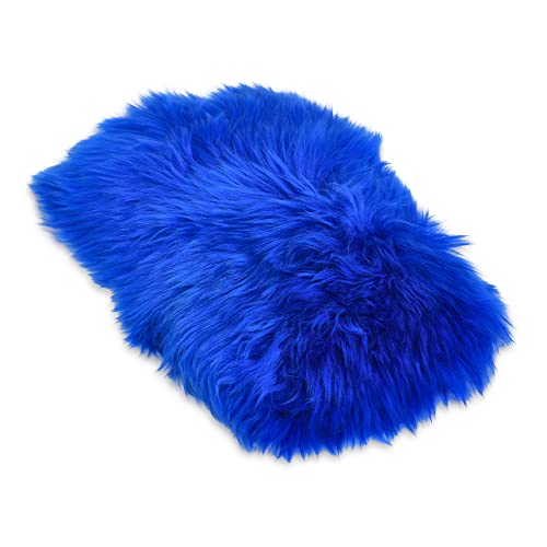 Andalus Brands Pure Australian Sheepskin Fluffy Car Center Console Cover, Luxurious Non-Shedding Furry Arm Rest Cover for Car, Versatile for All Seasons, Blue - (11.47" X 6.3") - color: Blue