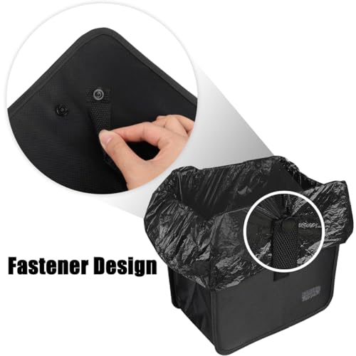 Car Trash Can Hanging Leak-Proof Organizer Waterproof Garbage Can Large Capacity Multipurpose Trash Bin for Car (Black)