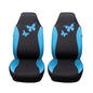 Flying Banner Butterfly car seat Covers ful Set Fashion Universal Lady Woman Female Rear Bench Split Colorized (2 Fronts, Mint Blue) - color: Mint Blue, size: 2 Fronts