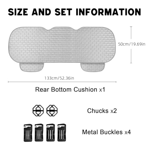 Gray Back Seat Cover, Car Back Seat Cover for Cars Truck SUV, Rear Seat Covers with Storage Pocket, Linen Bottom Backseat Cover for Most Vehicles-Gray,1 Pcs - color: Gray 1 Pcs