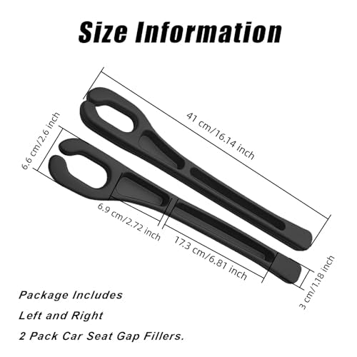 2 Pack Car Seat Gap Filler, Anti-Drop Seat Gap Filler Organizer with Storage Slot, Universal Car Accessories for Vehicle, Auto, Truck, SUV, Black - size: 2 PCS #3
