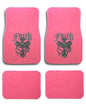 Universal Fit Front/Rear 4-Piece Full Set Crystal Bling Rhinestone Design Studded Carpet Car SUV Truck Floor Mats (Faith-Pink) - color: Faith-Pink