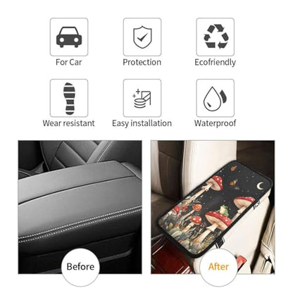 Universal Car Center Console Cushion Pad, Frog Red Mushroom Soft Waterproof Car Center Console Cover Auto Armrest Seat Box Cover Protector for Most Vehicle SUV Truck Car - color: Frog Red Mushroom