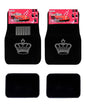 Universal Fit Car Truck Front/Rear 4-Piece Full Set Crystal Bling Rhinestone Studded Black Carpet Floor Mats (Crown/Black) - color: Crown/Black