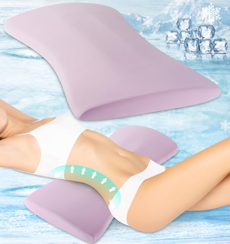 vamorry Lumbar Pillow for Sleeping, Lumbar Support Pillow for Bed for Back Pain Relief, Memory Foam Lower Back Pillow for Bed, Back Support Pillow for Side & Back Sleepers, Washable Cover - color: Purple