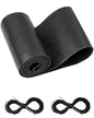 BELINOUS Leather Steering Wheel Cover Lace Up, Stitch on Steering Wheel Wrap, Universal Fit 13-20 Inch Car Truck Pickup Boat, A Whole Piece of Cowhide, DIY w/Needle Thread (Size M5, Black) - color: Black, size: M5