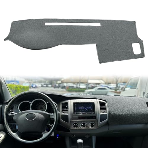 Dash Cover Mat Custom Fit for Toyota Tacoma 2005-2015, Dashboard Cover Pad Carpet Protector (Dark Gray) F97 - color: 05-15 Drak Gray
