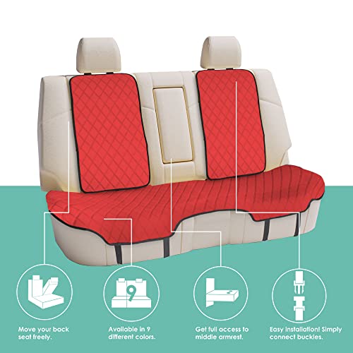 FH Group Car Seat Cover Cushion - Cars Trucks SUV, Neosupreme Car Seat Cushions, Waterproof Car Seat Cover Cushion, Universal Fit Car Seat protector Rear Set Red - color: Red, style: Rear Bench