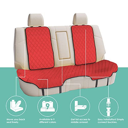 FH Group Car Seat Cover Cushion - Cars Trucks SUV, Neosupreme Car Seat Cushions, Waterproof Car Seat Cover Cushion, Universal Fit Car Seat protector Rear Set Red - color: Red, style: Rear Bench