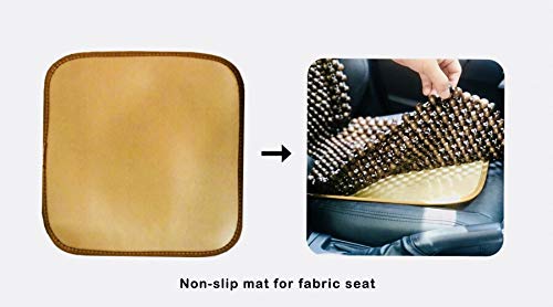Natural Wood Beaded Seat Cover Pad Mat Comfy Cool Summer Massage Seat Cushion (Square Large) for Truck,RV,Pickup,Big Office Chair only - size: All-Purpose XL (21.65" Square)
