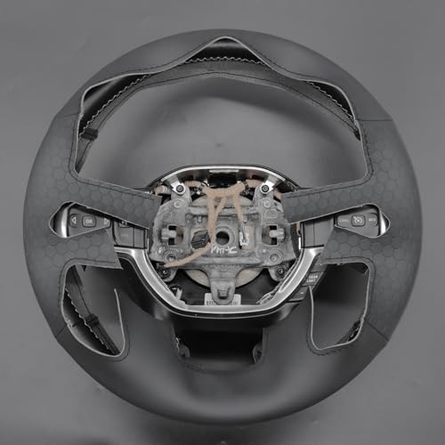 MEWANT Black Smooth and Embossed Artificial Leather Steering Wheel Cover for Dodge Ram 1500 Laramie Big Horn 2019-2021 - color: Black Smooth&Embossed Artificial Leather