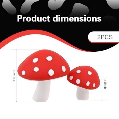 2 PCS Mushroom Car Interior Decoration, Cute & Healing Car Dashboard & Center Console Ornament with Invisible Adhesive, Mushroom Cars Decor Gifts for Women Girl Men