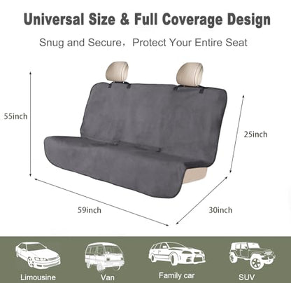 Waterproof Backseat Cover for Car Trucks Van SUV Jeep,Rear Bench Towel Seat Covers,(Grey) - color: Grey