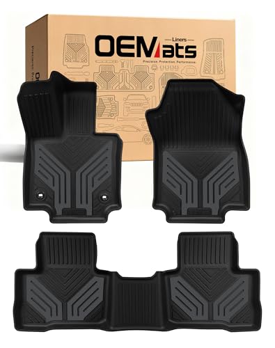 Premium Color TPE Floor Mats Custom Fit for Honda CR-V 2017-2022 (Gasoline & Hybrid CRV), Titan Gray Wing Design | All-Weather Heavy Duty Car Floor Liners Full Set 1st & 2nd Row - color: Titan Gray, size: CR-V Gasoline & Hybrid | 2017-2022