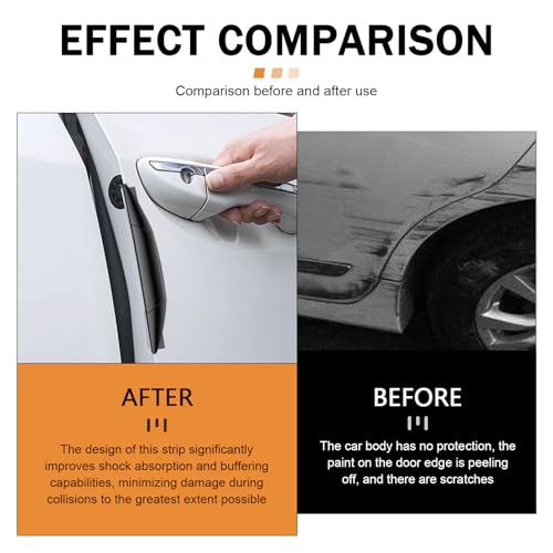 4 PCS Car Door Edge Guards, Anti-Collision Car Door Protector Strip, Self-Adhesive Cars Side Edge Bumper Guard, Universal Door Guards for Cars, Suvs, Trucks (Black)