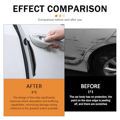 4 PCS Car Door Edge Guards, Anti-Collision Car Door Protector Strip, Self-Adhesive Cars Side Edge Bumper Guard, Universal Door Guards for Cars, Suvs, Trucks (Black)
