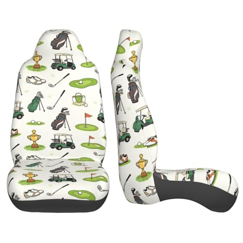Golf Front Seat Covers 2 Pack, Vehicle Seat Protector Car Mat Covers, Fit Most Bucket Seats - color: Golf