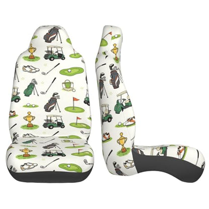 Golf Front Seat Covers 2 Pack, Vehicle Seat Protector Car Mat Covers, Fit Most Bucket Seats - color: Golf
