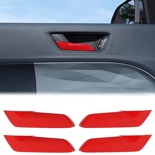 Aunginsy 4Pcs Car Inner Door Handle Switch Panel Cover Trim Compatible with Ford Maverick 2022-2025 Pickup Front Rear Door Handle Bowl Panel Protector Frame Decorative Sticker ABS Interior Accessories - color: Red(4pcs)
