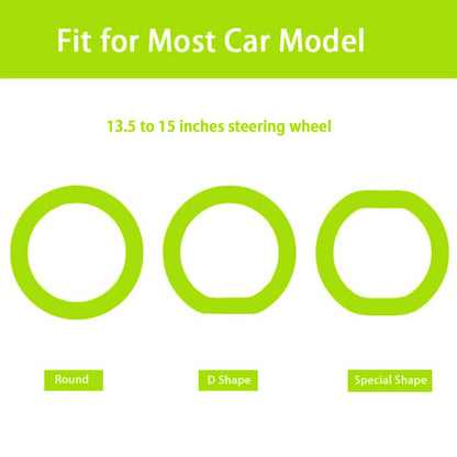 Universal Green Steering Wheel Cover：13.5 to 15 Inches Flexible Silicone Anti Slip Steering Wheel Protector Fit for Most Car Models Including Round D Shape or Special Shape - color: green