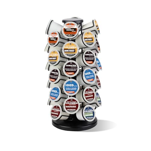 BLACKSMITH FAMILY K Cup Holders,K Cup Holder, K Cups Holder,K Cup Carousel, Coffee Pods Holder Storage Organizer Stand,No Assembly Required,Black (Capacity of 40 Pods, Black)