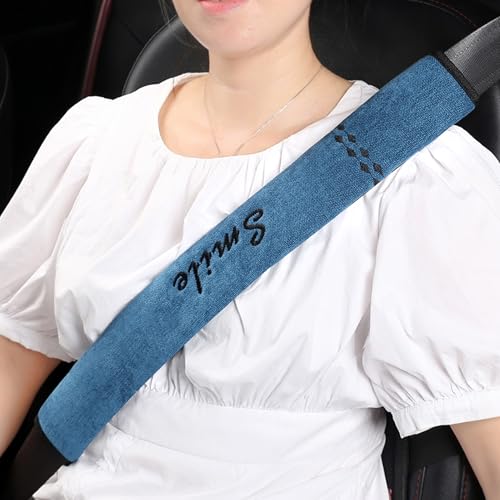 Extra-Long Car Seat Belt Cover Comfortable & Stress-Relieving Durable and Comfortable Car Seatbelt Shoulder Pad Enhance Your Driving Comfort and Safety (Blue, L-19) - color: Blue, size: L-19"