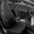 CAR PASS Leather Car Seat Covers High Back Bucket Bling Diamond Front Seats, Waterproof Universal Shining Glitter Crystal Sparkle Fit Model 3 Tesla Model Y, Truck SUV Cute Women Girl, Black Rhinestone - color: Black Rhinestone, size: Two Front Seats