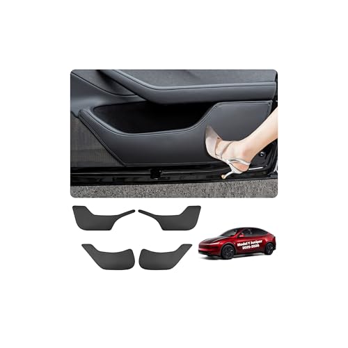 2026 Tesla Car Door Protector Model Y Juniper Anti Kick Pad Protector Anti-Dirty Mat Waterproof Dust Resistant Protector Cover Leather Pad Model Y Accessories 4PCS - size: Model Y Juniper Car Door Protector (Style 1)