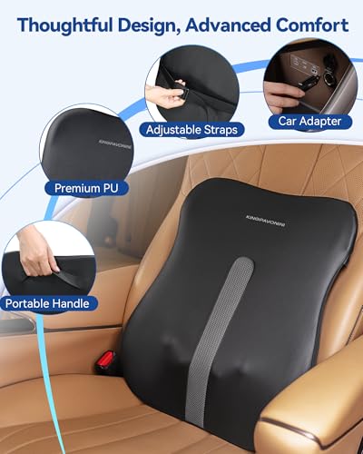 Back Massager for Pain Relief Deep Tissue, Up-Down Rolling & Ultra-Slim Shiatsu Back Massager with Cushion Layer, Lower Back Massage for Chair Home Office, Gift for Men Women
