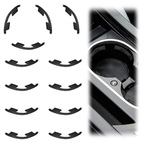 12 PCS Car Cup Holder Insert Limiter, Silicone Cupholder Insert, Silicone Waterproof Self-Adhesive Car Cup Holder Stabilizer, Self-Adhesive Cups Holder Inserts for Cars, for Car with Arc Leaf Design