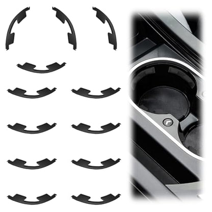 12 PCS Car Cup Holder Insert Limiter, Silicone Cupholder Insert, Silicone Waterproof Self-Adhesive Car Cup Holder Stabilizer, Self-Adhesive Cups Holder Inserts for Cars, for Car with Arc Leaf Design
