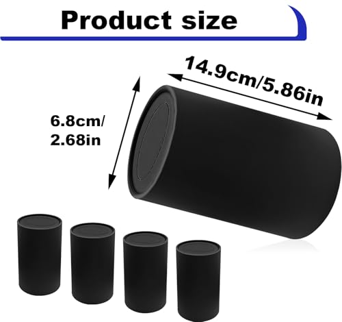 4PCS Car Tissue Holder, Pull Out Cars Tissue Holder, Refillable Tissues Cylinder Travel Tissue Tubes Box Container Multifunctional Car Tissue Box Fits for Cup Holder Round (Black)