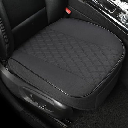 West Llama Linen Front Car Seat Cover Protector Anti-Slip Bottom Seat Cover Fits 95% of Vehicles,Wrapping Around The Bottom,Diamond Pattern(Black-1Pcs) - color: Diamond Pattern-Black, size: 1 Piece Linen
