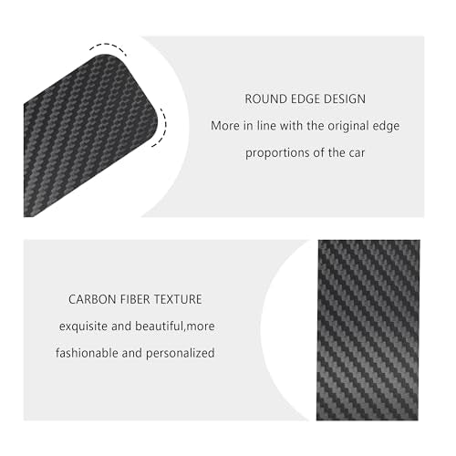 4PCS Car Door Sill Protector with Scraper,Carbon Fiber Car Door Protector Edge Guards for Front Rear Door Sills,Universal Anti-Scratch Car Door Threshold Strips (4D Black)