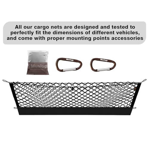 Truck Bed Cargo Net Trunk Netting Compatible with 2018-2024 Chevy Equinox | GMC Terrain Accessories, Pickup Cargo Organizer SUV Sedan Storage Net w/Heavy Duty Carabiners - style: 2018-2024 Equinox & Terrain