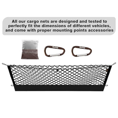 Truck Bed Cargo Net Trunk Netting Compatible with 2018-2024 Chevy Equinox | GMC Terrain Accessories, Pickup Cargo Organizer SUV Sedan Storage Net w/Heavy Duty Carabiners - style: 2018-2024 Equinox & Terrain