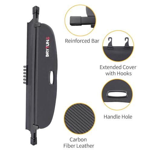 Cargo Cover Retractable Trunk Cover for Honda CRV 2017-2022 | Security Shield Privacy Shade - style: 17-22 Carbon Fiber Leather
