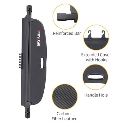 Cargo Cover Retractable Trunk Cover for Honda CRV 2017-2022 | Security Shield Privacy Shade - style: 17-22 Carbon Fiber Leather