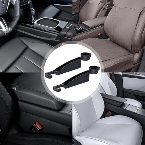 2PCS Car Seat Gap Filler, Multifunctional Vehicle Seat Side Gap Plug Blocker with Cup Holder & Storage Slot, No Drop Automotive Console Crevice Stopper, Universal for Truck SUV Van (Black) - color: Black